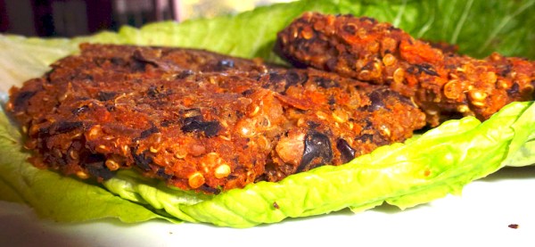 black bean burger plated 2