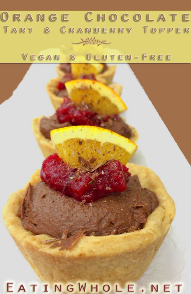 chocolate orange tart with cranberry sauce title